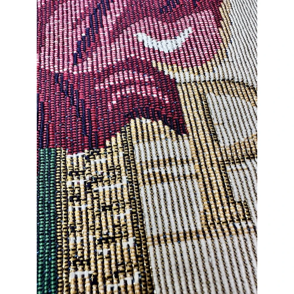 NWOT Christmas Tapestry Table Runner Peace Joy Noel Cheer 6'x 13.25